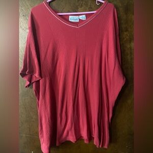 3xl Dark Pink Basic Editions Short Sleeve Shirt